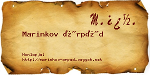 Marinkov Árpád névjegykártya